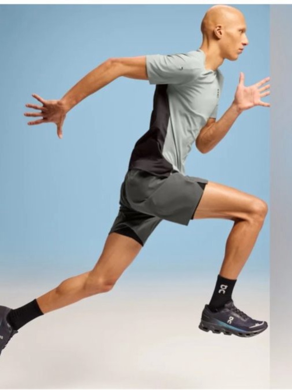 On Running Men's Grey Athletic Running Shorts